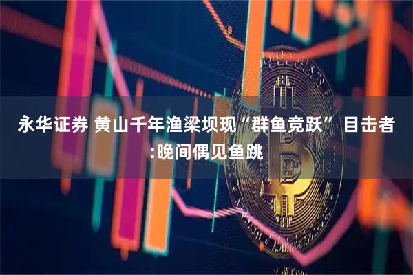 永华证券 黄山千年渔梁坝现“群鱼竞跃” 目击者:晚间偶见鱼跳